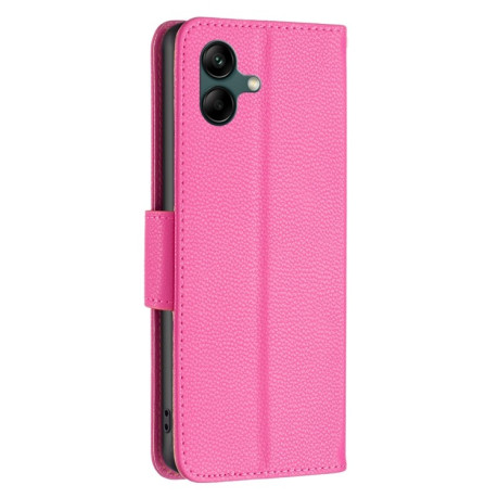 Чехол-книжка Litchi Texture Pure Color на Samsung Galaxy A04 4G - пурпурно-красный