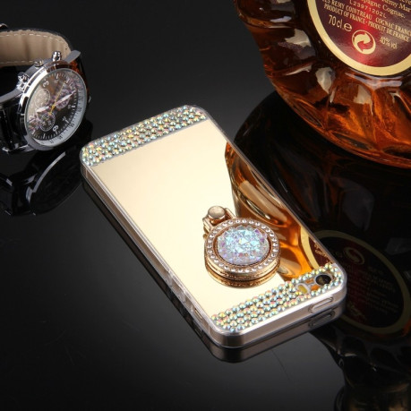 Акриловый чехол Diamond Encrusted для iPhone 5/ 5S/ SE - золотой