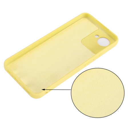 Силиконовый чехол Solid Color Liquid Silicone на Realme C30 - желтый