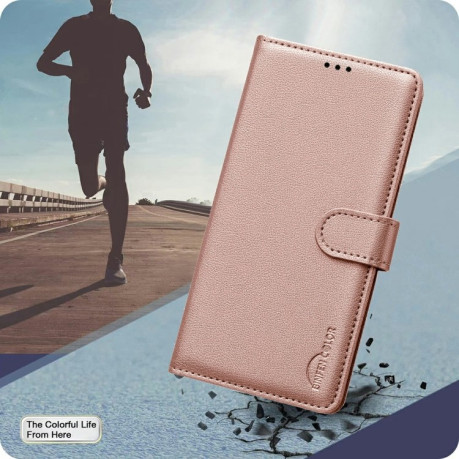 Чохол-книжка Litchi Texture RFID Anti-theft Leather для Xiaomi 15 Pro - золотий
