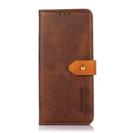 Чехол-книжка KHAZNEH Dual-color Cowhide для Motorola Moto G15 4G / G05 - коричневый