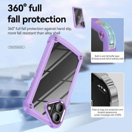 Противоударный чехол Lens Protection на iPhone 16 Plus - фиолетовый