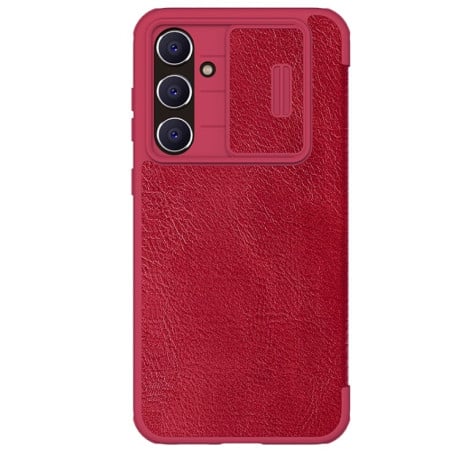 Кожаный чехол-книжка Nillkin Qin Series для Samsung Galaxy S23 FE 5G - красный