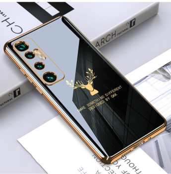 Противоударный чехол GKK Solid Color Plating для Xiaomi Mi 10S - черный