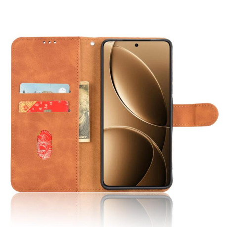 Чехол-книжка Retro Skin Feel Business Magnetic на Xiaomi Poco F7 Pro / F7 Ultra - коричневый