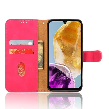 Чохол-книжка Skin Feel Magnetic для Samsung Galaxy M15 5G - пурпурно-червоний