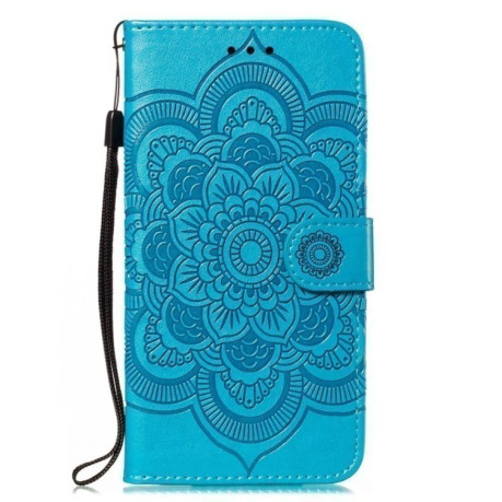 Чехол-книжка Sun Mandala Embossing Pattern для Motorola Edge 50 Pro - синий