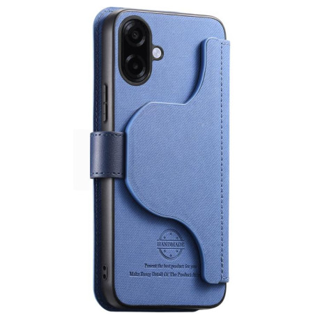Чохол-книжка Twill Fabric з MagSafe RFID+кишенька на карт на Samsung Galaxy A07 4G / 5G - синій