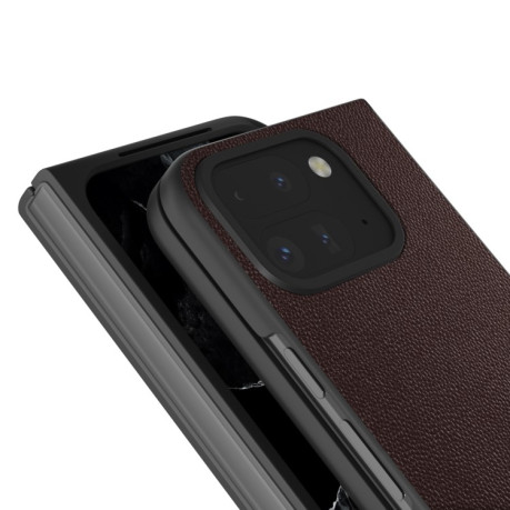 Чохол ABEEL Genuine Leather Luxury для Google Pixel 9 Pro Fold - кавовий