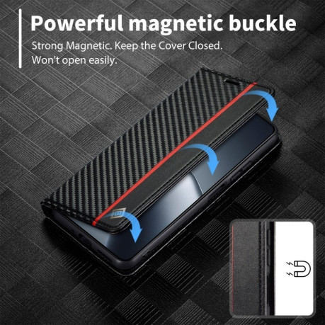 Чохол-книжка LCIMEEKE Carbon Fiber для Xiaomi 14T - Black