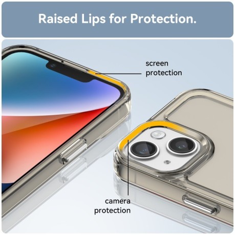 Протиударний чохол Candy Series для iPhone 15 -прозоро-сірий