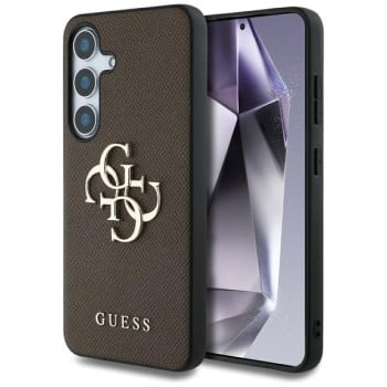 Оригінальний чохол Guess Grained Big 4G Logo Small Classic Logo для Samsung Galaxy S25 Plus - Brown