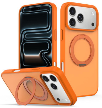 Магнітний чохол Escase Skin Feel з поворотною підставкою на iPhone 18 Pro Max — оранжевий