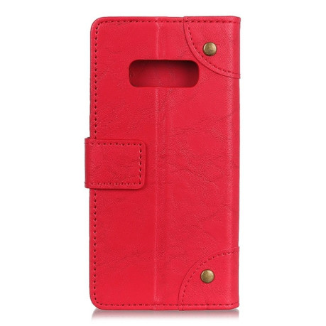Чехол- книжка Copper Buckle Side-corner Fixed Retro Texture на Samsung Galaxy S10e/G970-красный
