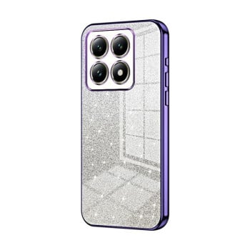 Ударозащитный чехол Gradient Glitter Powder Electroplated на Xiaomi 14T - фиолетовый