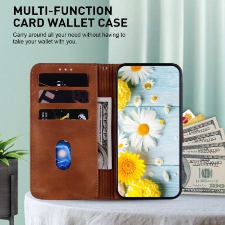Чохол-книжка Lily Embossed Leather для Samsung Galaxy M15/F15 5G - коричневий