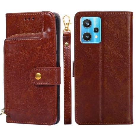 Чохол-книжка Zipper Bag для Realme 9 Pro+/Realme 9 Pro Plus/ Realme 9 4G - коричневий