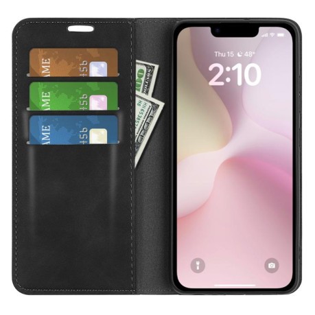 Чохол-книжка Retro Skin Feel Business Magnetic для iPhone 16e - чорний