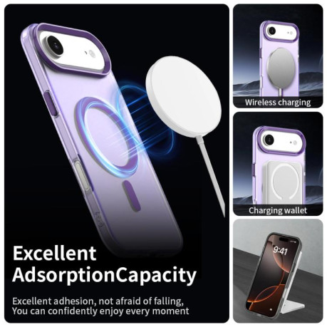 Противоударный чехол Candy Magsafe PC Hybrid TPU для iPhone Air - фиолетовый