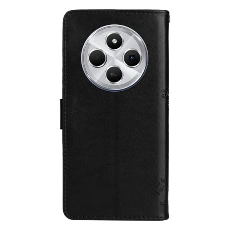 Чохол-книжка Happy Cat Pattern для Xiaomi Redmi 14C 4G/Poco C75/Redmi A4 5G - чорний