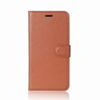 Кожаный чехол-книжка на Samsung Galaxy S9/G960 Litchi Texture со слотом для кредитных карт коричневый