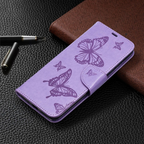 Чохол-книжка Butterflies Pattern на Xiaomi Redmi 10A/9C - фіолетовий