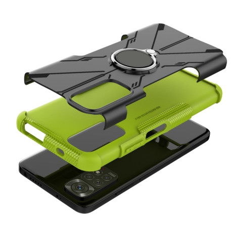 Противоударный чехол Machine Armor Bear для Xiaomi Redmi Note 11 4G Global / Note 11S - зеленый