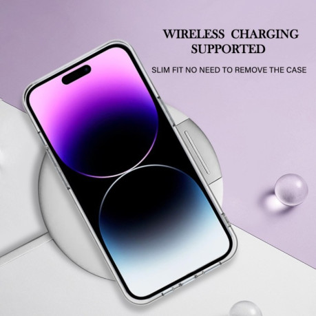 Противоударный чехол Electroplating IMD для iPhone 15 Pro - фиолетовый