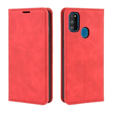 Чохол-книжка Retro-skin Business Magnetic Suction Samsung Galaxy M21/M30s - червоний