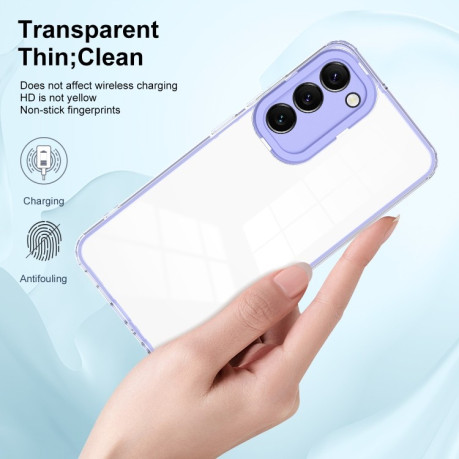 Противоударный чехол Clear Color Frame для Samsung Galaxy S23+Plus 5G - фиолетовый