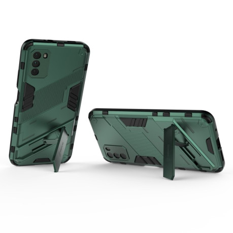 Противоударный чехол Punk Armor для Xiaomi Poco M3 - зеленый
