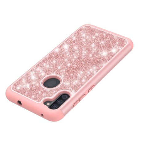 Протиударний чохол Glitter Powder Contrast Skin Samsung Galaxy A11/M11 - рожеве золото
