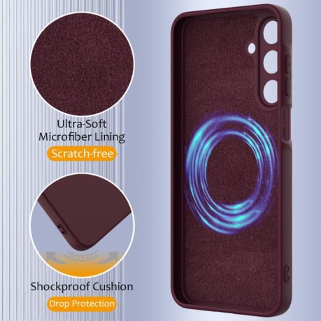 Силиконовый чехол Shockproof Silicone с Magsafe на Samsung Galaxy A17 5G - коричневый