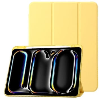 Чохол-книга Clear Acrylic 3-Fold Leather для iPad Pro 13 2024 - жовтий
