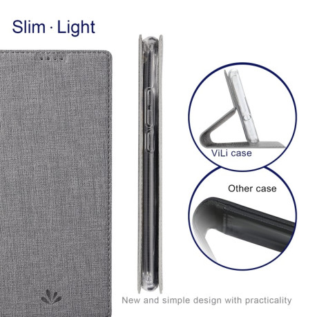 Чехол-книжка ViLi Texture на Samsung Galaxy A03s - серый