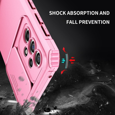 Противоударный чехол Stereoscopic Holder для Samsung Galaxy A33 5G - розовый