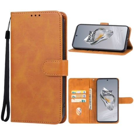 Чохол-книжка EsCase Leather для OnePlus 12 - коричневий