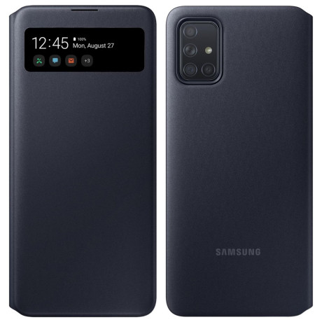 Оригинальный чехол-книжка Samsung S View Wallet для Samsung Galaxy A71 black (EF-EA715PBEGEU)