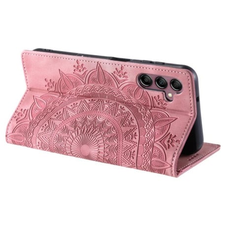 Чехол-книжка с тиснением Totem Embossed на Samsung Galaxy A17 5G - розовое золото