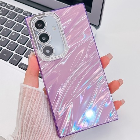 Противоударный чехол Plating Glitter Texture TPU with Lens Film для Samsung Galaxy A36 5G - Purple Water Ripples