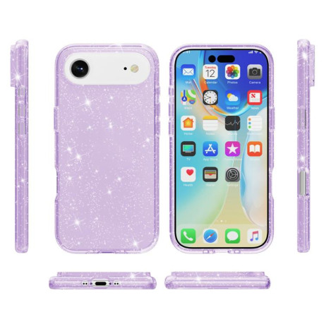 Противоударный чехол Terminator Style Glitter для iPhone 17 - фиолетовый