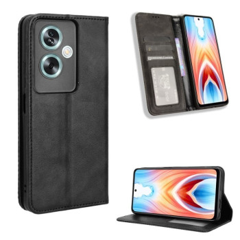 Чехол-книжка Magnetic Buckle Retro Crazy Horse Texture на  OnePlus Nord N30 SE / OPPO A79 5G - черный