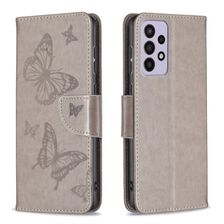 Чехол-книжка Butterflies Pattern на Samsung Galaxy A73 5G  - серый