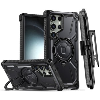 Противоударный чехол Armor Series MagSafe для Samsung Galaxy S23 Ultra 5G - черный