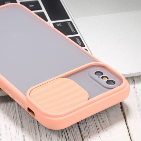 Противоударный чехол Sliding Camera для iPhone XS Max - розовый