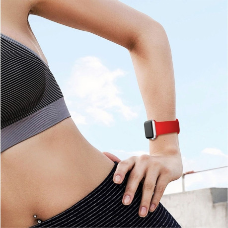 Спортивний ремінець Double Rivets Silicone Watch Band на Apple Watch Series 3 &amp; 2 &amp; 1 38mm -червоний