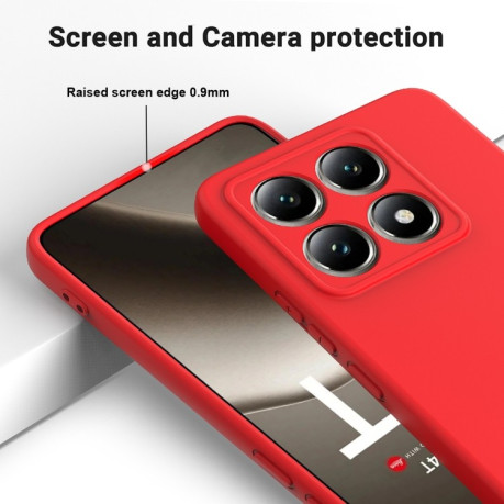 Силиконовый чехол Solid Color Liquid Silicone на Xiaomi 14T - красный