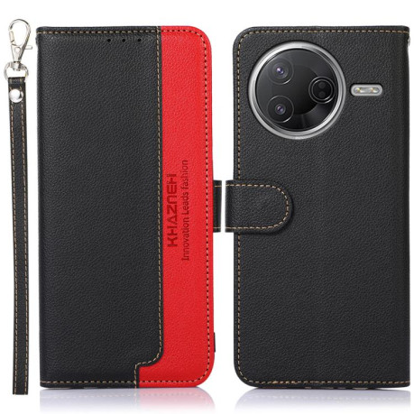 Чехол-книжка KHAZNEH Litchi Texture для Xiaomi Poco F7 Pro / F7 Ultra - черный