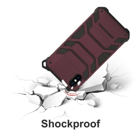 Противоударный чехол Spider-Man Armor Protective Case на iPhone XS Max-темно-красный