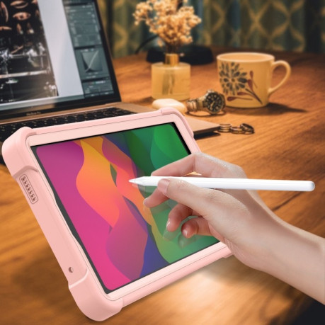 Чохол Silicone Hybrid PC Tablet Case with Holder &amp; Shoulder Strap для Xiaomi Redmi Pad SE 8.7 - рожеве золото